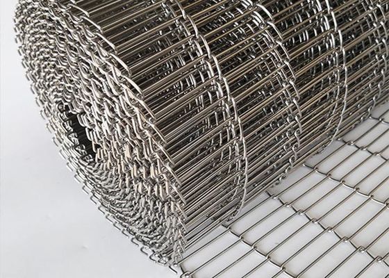 3 "ถึง 14" สายพานลำเลียงโลหะ Flat Flex Wire Mesh Conveyor Belt