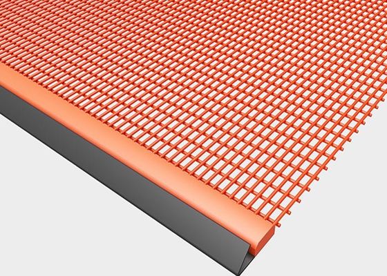 สีแดงสล็อตผสมผสาน Polyurethane Screen Mesh กับโฮก