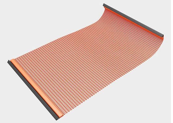 สีแดงสล็อตผสมผสาน Polyurethane Screen Mesh กับโฮก