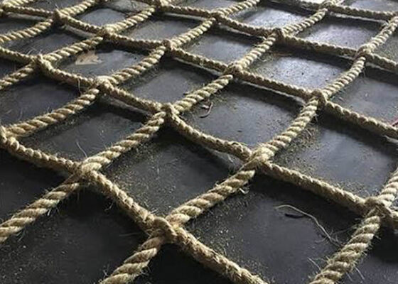 12mm Sisal Rope Helideck Safety Net Knotted Helicopter Landing Net CAP 437 Compliant for Offshore Vessels