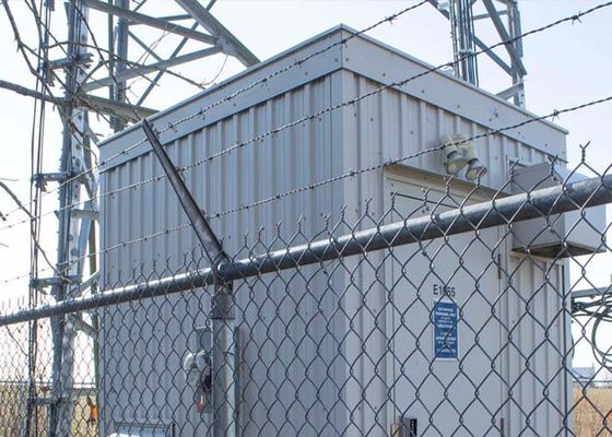 ความปลอดภัยไฟฟ้า 1.8 M Chain Link Fence ผิวเคลือบไวนิล