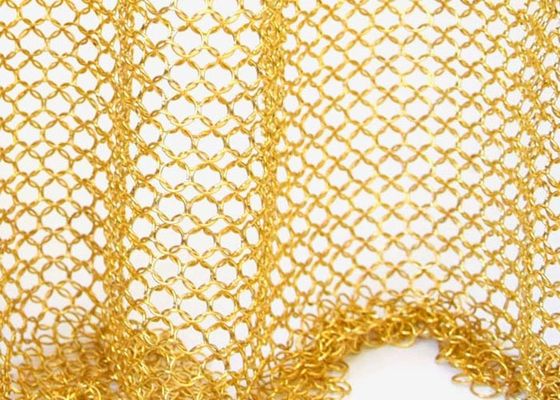 อลูมิเนียม 0.8 มม กว้างเส้นใย ผ้าม่านโซ่ ผ้าม่านประดับ แหวนโลหะ Mesh ความทนทานที่ดีและความยืดหยุ่น